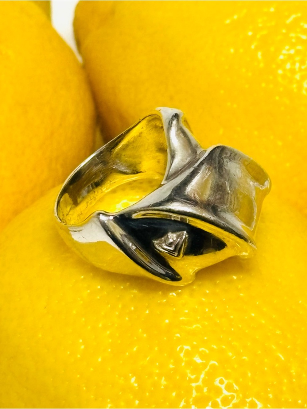 Rare Silpada Brutalist Logo Sterling Silver Ring Size 9 Unisex